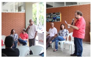 Da esquerda para direita, professores Paulo Rodrigues  e Luiz Henrique Blume respectivamente.